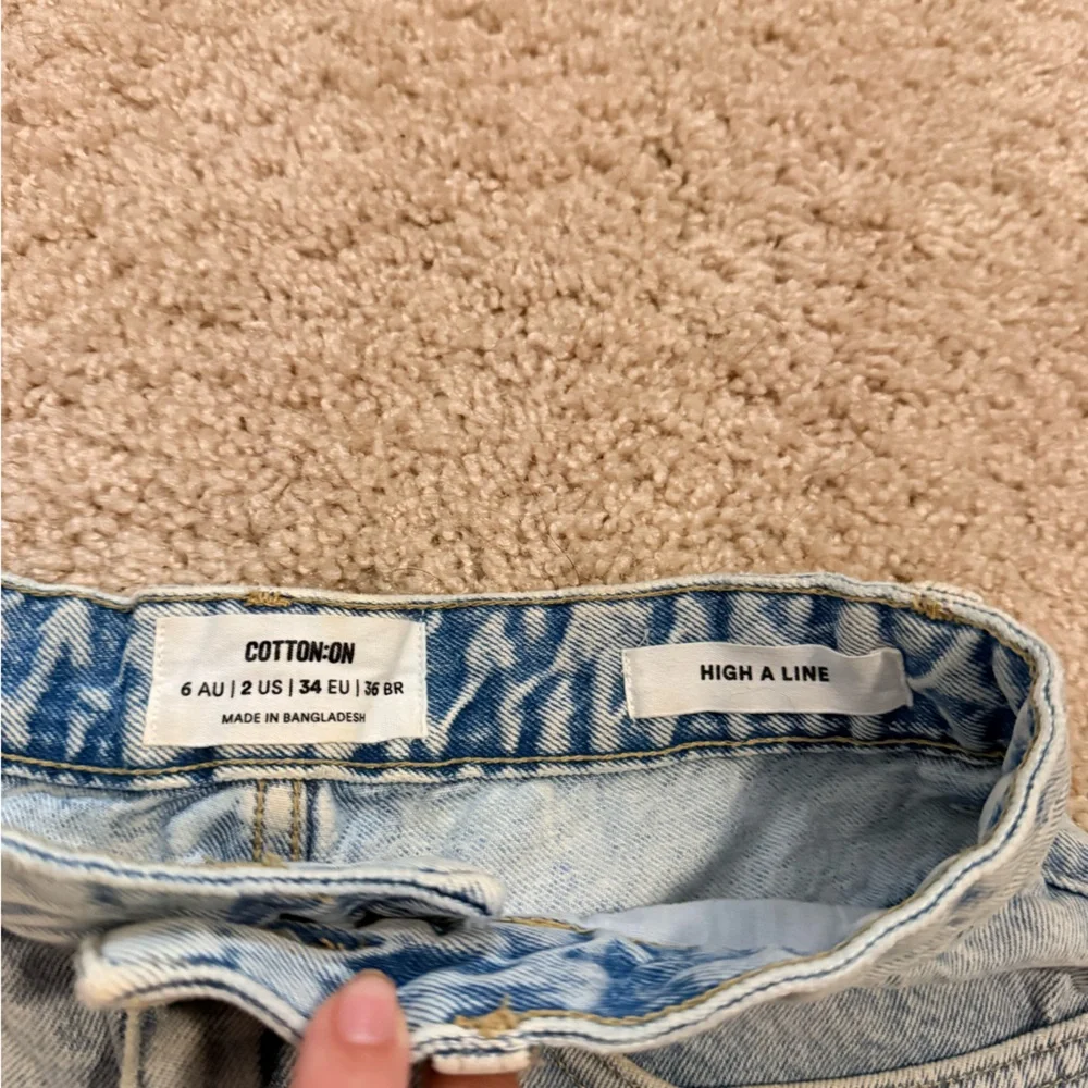 Cotton On Light Blue Frayed Hem Denim Shorts